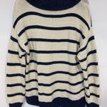 CHAPS  navy blue/white turtleneck striped sweater Photo 2