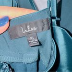 Lulus  Sleek Sweetheart Teal Green Satin Surplice Mini Dress size XL Photo 5