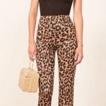 Reformation  Womens Animal Print Leopard Marlon Stretch High Crop Pants Size 2 Photo 1