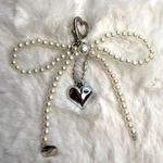 White Bowknot Heart Sweet Charm Pearl Bow Bag Charm Fashion Charm Photo 1