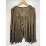 We The Free  Knit Oversized Sweater Size XS V Neck Long Sleeve Tan Black Slouchy Photo 7