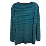 Talbots  Women's Striped Blue Merino Wool Cardigan Sweater Sz MedPreppy Academia Photo 2