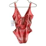  by Becca Virtue Show & Tell Crochet Plunge One Piece Swimsuit Small NWT Photo 2