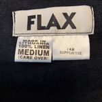 Flax  Button Up Shirt 100% Linen Short Sleeve Lagenlook Box Fit Black Medium Photo 2