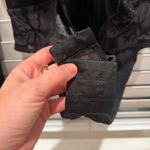 Ganni Black Velvet Sexy Dark Floral Plunge Long Sleeve Bodysuit Size 36 M US 6 Photo 2