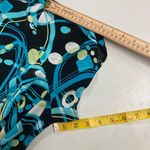 BLUE DIAMOND PLUS‎ Stretch Geometric design Black Blue Green White Top 3X Photo 9