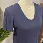 Acne Studios Acne cashmere blend waffle scoop neck short sleeve tee Deep Blue Knit Top Photo 3