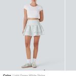 Halara High Waisted Tie Back Shirred Tiered Mini Casual Skirt Photo 5