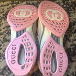 Gucci  Leather Upper Run Sneaker Grey Pink Off White Photo 4