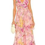 Rococo Sand x Revolve Leona Low Back Maxi Dress in Peach/Pink Floral Size L NWT Pink Size L Photo 0