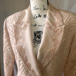Classic ANYA 100% Silk Pink‎ Embroidered Folded Collar Blazer 8 Pink Photo 1