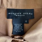 Vintage August Silk Tan Brown Silk Tunic Asian Style Jacket Dress Shirt Size 12 Photo 5