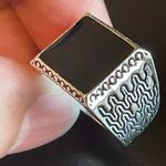 Healing black obsidian S925 silver ring size 7.5 Photo 6