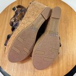 Fergalicious  Kenzie Animal Print Boho Cutout Peep Toe Wedge Sandals‎ Brown 8.5 Photo 10