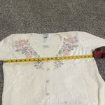 Vintage Koret embroidered floral sweater top combo with shoulder pads L White Size L Photo 5