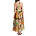 New with defects Alemais Hattie One Shoulder Silk Blend Patchwork Midi Dress 6 Photo 2