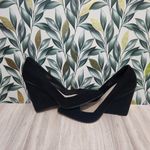 ASOS Pointed Toe Wedges Size 6 Black Faux Suede High Heel 4.5" Pumps Shoes Photo 4