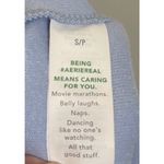 Aerie  Blue Velour High Waisted Super Flare Leg Drawstring Pants Size Small Photo 4