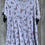 Apt. 9 Women's  All Over Wine Cocktail & Lime Print T-Shirt Size Large‎ Photo 0