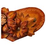 1970s Leather Wildflower Floral Intricate Women’s Barrette Hair Tie Piece Vtg Brown Photo 3