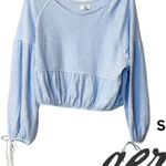 Aerie Light Blue Off-the-Shoulder Sweater Photo 0