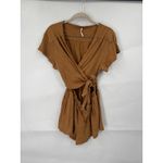 Free People Fauna Wrap Romper Women Small Brown Linen Blend Western Granolagirl Photo 1
