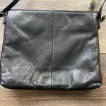 Margot Black Pebbled Leather Crossbody Bag OS Double Zipper Closure Adjustable Photo 1