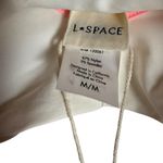 l*space L* Lala White Pink Colorblock Sporty V-Neck Bikini Swimsuit Top Size M Photo 9