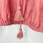 J.Crew Women's Tassel Tie-Front Long Sleeve Crop Top Size 2X Peasant Oversized Photo 2