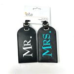 MR. & MRS. luggage tags, NWT Black Photo 2