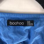 Boohoo Blue  Long Sleeve Tie Front Romper 100% Cotton Womens Casual Style US 4 Photo 2