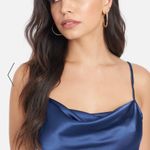 Bebe Satin Cowl Neck Midi Dress Photo 4
