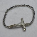 Cookie Lee  Rhinestone Cross Aurora Beaded Stretch Bracelet Photo 1