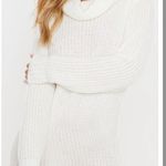 Pretty Little Thing Ivory Roll Neck Fluffy Fisherman Sweater Dress Photo 3