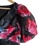 Teri Jon Rickie Freeman Black Floral Organza V Photo 10