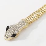 Snake Wrap Necklace with Rhinestones. Gold. Gold Photo 3