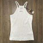 Nobull NWT  Women’s Ribbed Logo Halter Tank - Medium - White Photo 1
