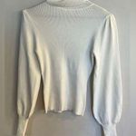 Gab & Kate  Women's White Turtleneck Balloon Sleeve Sweater Size XL Photo 0