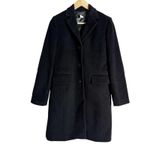 J.Crew Black Wool Cashmere Single Breasted Classic Winter Top Coat Size 4 Photo 1