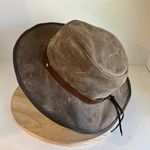 Vintage 90s Brown Suede Genuine Leather Bendable Nickel Western USA Hat Size XL Photo 6