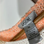 LaSeine Women’s M 3/4 Sleeve Open Knit‎ Sweater Boho Multicolor Pink Cream Size M Photo 2