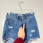 We The Free People Curvy High Rise Short Fray Hem Button Fly Womens Size 26 Photo 4