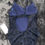 Athleta NWT  navy snakeskin keyhole one piece swimsuit small Photo 3