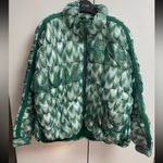 NWT FREE PEOPLE Scrunchy Glossy Printed Pippa Packable Puffer Jacket XL Green Photo 3
