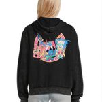 Looney Tunes DC Comics Full Zip Up Hoodie in Black Wash, Junior Sz S Photo 1