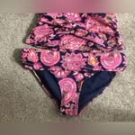 NWT Boden Levanzo Halter Tankini Top and Fold Bikini Bottom SET in Paisley Sz 10 Blue Photo 3