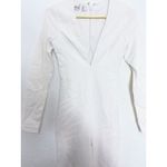 House Of CB  Catalin White Flared Jumpsuit Size XS Long Sleeve Bridal 70s Stretch Photo 7