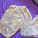 Pretty Little Thing tie dye sweatpants loungewear in yellow and brown size 2. Photo 4