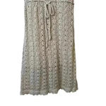Jessica Simpson  Women's Beige Crochet A-line Midi Dress Size M Sleeveless Photo 8