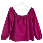 J.Crew NWT  Women’s Ruffle Penny Peasant Top Square Neck Magenta Pink Size Small Photo 0